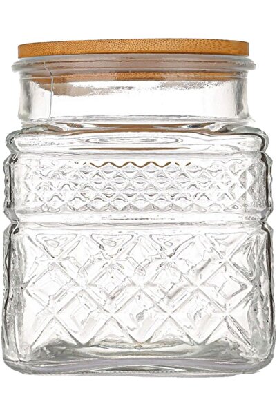 Generic Small Vintage Glass Airtight Storage Jar, 600ml Square Glass Canister...