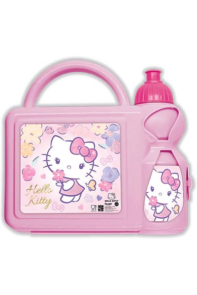 Generic Hellokitty Hello Kitty Plastic Lunch Box with Water Bottle for Kids