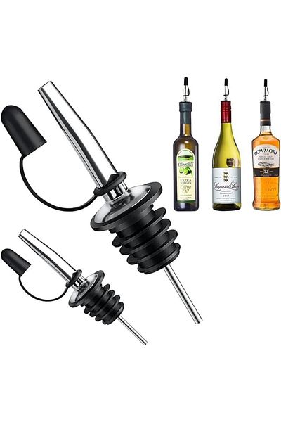 Generic Tazweeq 12 PCS Bottle Pouring Spouts for Alcohol, Olive Oil, Quick Pourer with Dust Cap, Bar Barten