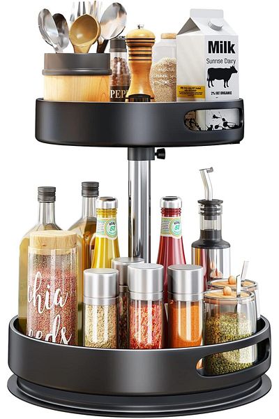 Generic TRASSLE Lazy Susan Metal Revolving Spice Rack - 12 inch Kitchen Organizers and Storage for Counter