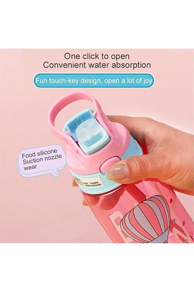 Generic Arabest Kids Water Bottle with Flip Straw, 480ml Kids Drinking Water Bottle, BPA-Free Water Bottle
