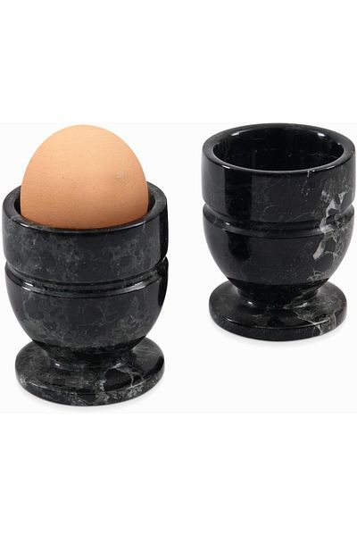 Generic Radicaln Marble Egg Cups 2.5 Inch Black Handmade Egg Holder Countertop Ideal Boiled Eggs Cups Set &