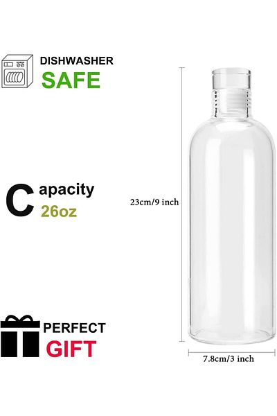 Generic TRASSLE Water bottle,high borosilicate drinking Glass with printed time scale, sports water bottle,