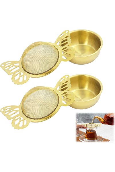 Arabest 2 Pieces Tea Strainers with Drip Bowl, Fine Mesh Stainless Steel Loos...