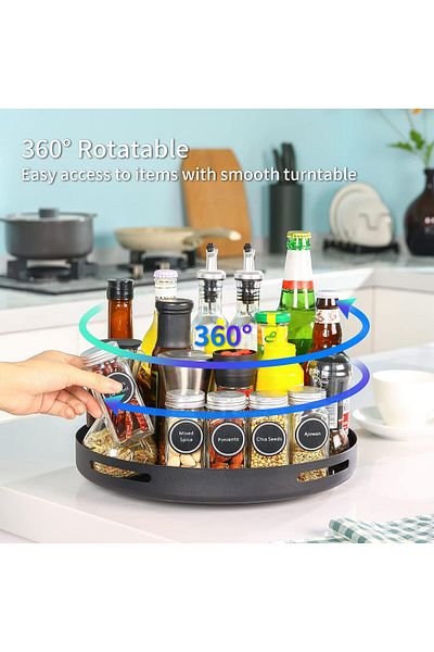 Generic Joyzzz 12-Inch Lazy Susan Turntable Organizer, Rotating Spice Rack for Refrigerator, Kitchen Cabine