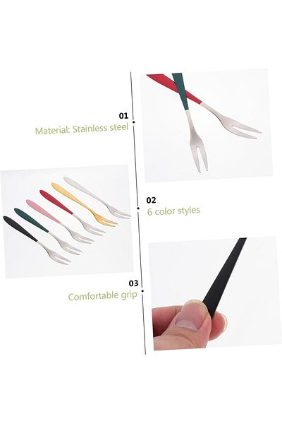 Generic Oasisgalore 12 Pcs Stainless Steel Cake Forks - Luxury Food Pick for Cake Decorating, Dessert, Ice