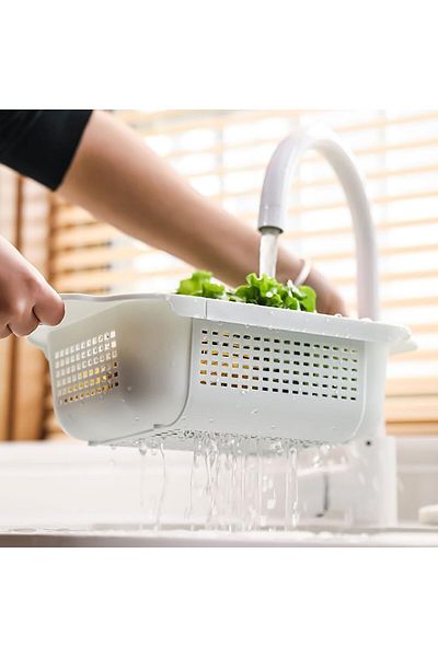 Generic ALMEKAQUZ Colander Bowl,Kitchen Strainer,Free Zoomwith Carrying Handle,Double Drainer and Basket fo