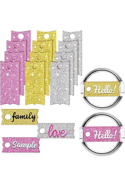 Generic Zurligi Stanley Tumbler Cup Name Plate for Personalized or DIY, 12 Pcs Blank Acrylic DIY Personaliz