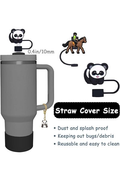 Generic Hepiide Accessories Set for Stanley Cup,Including 2 Pcs 0.4in Straw Cover, 1 Silicone Spill-Proof S