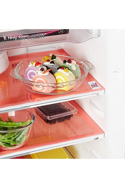 Generic Fun homes 6 pieces pvc refrigerator/fridge multipurpose drawer mat set (red) (fun0154)