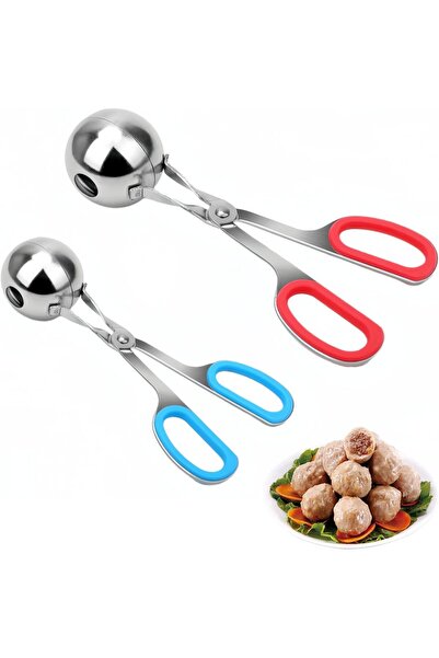 Arabest 2-Piece Non-Stick Meatball Maker,Stainless Steel Meat Baller Scoops w...