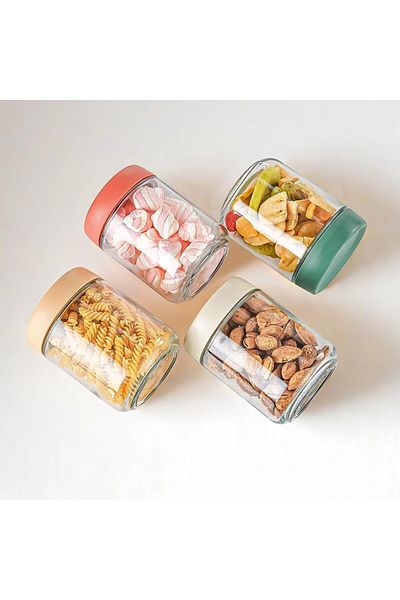 Generic Yuroochii Overnight Oats Containers with Lids,16oz Glass Jars with Lids - Set Of 4, Practical Oatme