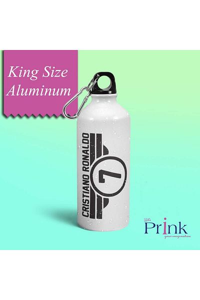 Generic Prink Ronaldo Printed Water Bottles | Cristiano Ronaldo Sipper Bottles | Football Sipper Bottle | C