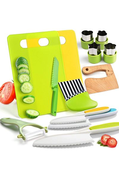 Generic Yeeammk 13 Pieces Montessori Kitchen Tools for Toddlers-Kids Cooking Sets Real-Toddler Safe Knives