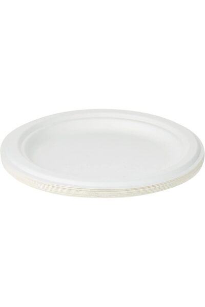 Soft N Cool Hotpack Disposable Bio-Degradable Paper Pulp Food Plate White 7 inches, 10 Pieces