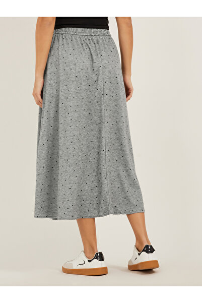 Styli Polka Dot Flared Midi Skirt