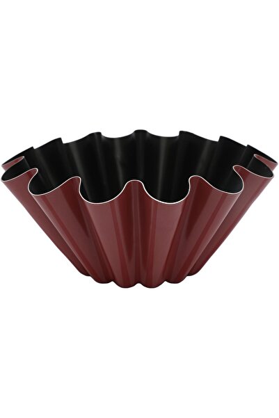 Bester Striped Non-Stick Brioche Pudding Mold, Dark Red, 20 cm Diameter
