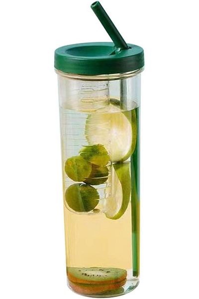 Generic Tazweeq 700ml Fruit Infuser Water Bottle, Large Capacity Juice Cup with Straw, BPA Free Portable Pl