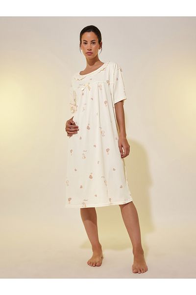 Styli All Over Print Short Sleeve Nightdress