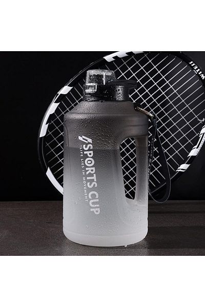 Generic AIMBIGG 1.5L Black Grey Sports Water Bottle with Straw, Motivational Time Marker, BPA Free, Leak Pr