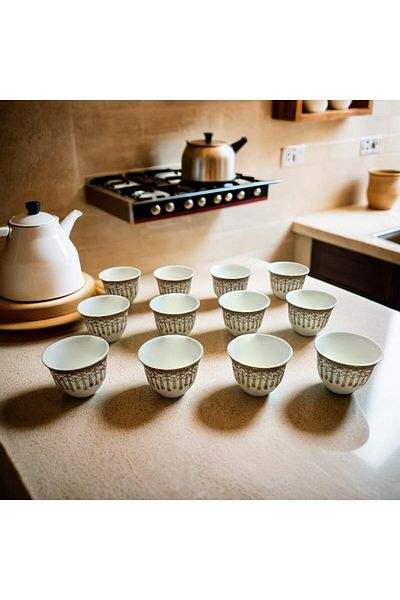 Generic Luxury Cawa Cup Set – 18-Piece or 12-Piece Tea & Coffee Mug Set, Premium Porcelain, Perfect for Spe