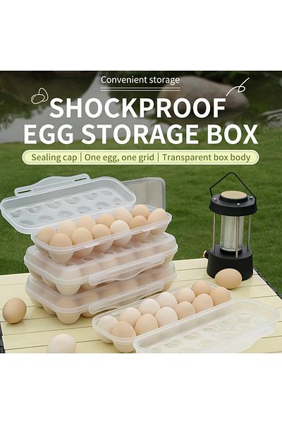 Generic Joyzzz Egg Holder for Fridge, Portable Egg Tray with 12 Spaces, Egg Organizer for Refrigerator with