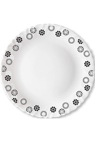 Generic British Chef 10-Piece Opalware Dinner Set - Microwave & Dishwasher Safe - White, Floral Pattern - I