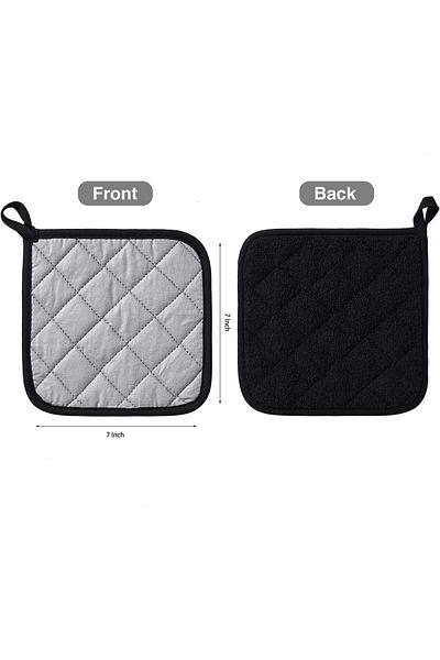 Generic Kitchen Pot Holders Set, Heat Resistant Pure Cotton Potholders Kit for Everyday Cooking and Baking