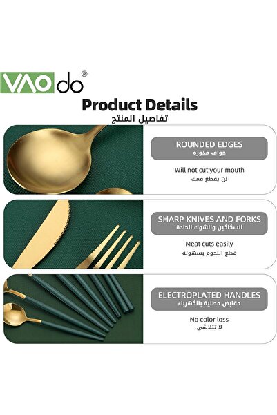 fulina 4 PCS Stainless Steel Flatware Set,Include Knife/Fork/Spoon/Teaspoon,Mirror Polished,Gift Box