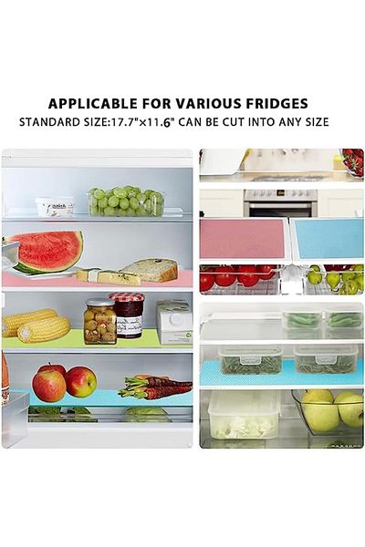 Generic Tazweeq 12 PCS Refrigerator Liners, Washable Mats Covers Pads, Home Kitchen Gadgets Accessories Org