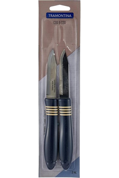 TRAMONTINA طقم سكاكين تقشير من قطعتين من كور آند كور بشفرة من الفولاذ المقاوم...