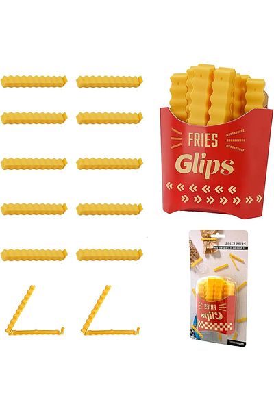 Generic ALMEKAQUZ 12PCS French Fries Sealing Clip, Household Food Moisture Sealing Clip, Refrigerator Magne