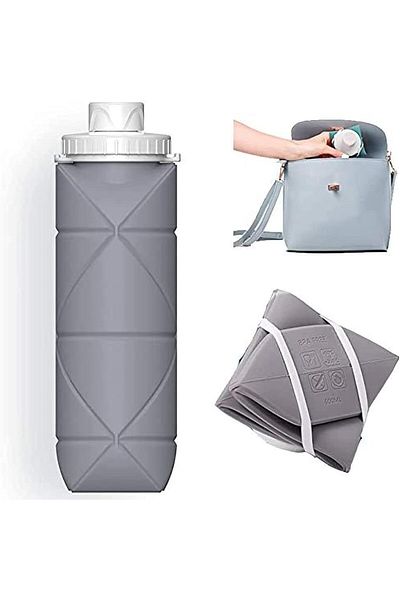 Generic TERRIFI Foldable Sports Water Bottles, Collapsible Leakproof Valve, BPA Free Silicone Water Bottle