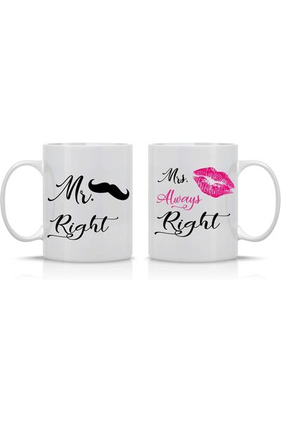Be Care Mr Right and Mrs Always Right Couples Mugs - Funny Coffee Mugs for Co...