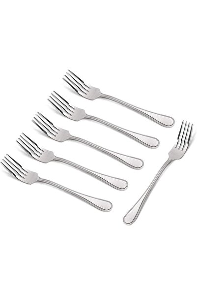 Solitaire Stainless Steel Cake Fork, Mirror Polish, 6 Pcs Fruit/Dessert/Pastr...