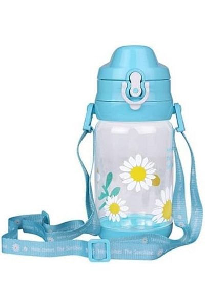 Generic Sunrise Series Plastic Water Bottle with Shoulder Strap 520ml - Blue
