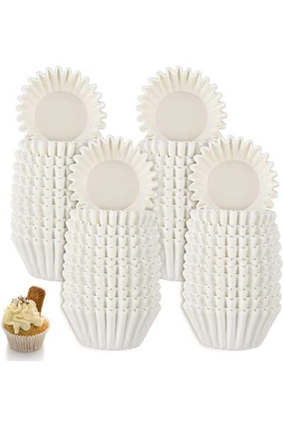 Other قوالب كب كيك ورقية مقاومة للدهون، أكواب خبز، أغلفة بيضاء غير لاصقة، 100...