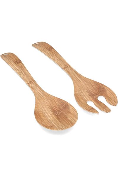 Generic Felli 2-Piece Contemporary Design Durable Easy Cleaning Salad Server Set Brown
