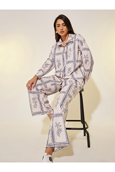 Styli All-Over Printed Long Sleeve Shirt and Pants Co-Ords