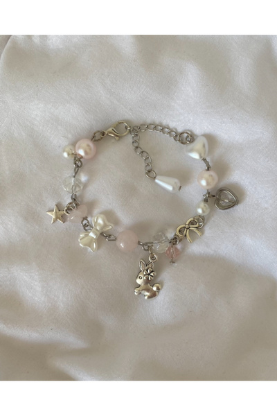 bettymettys Baby Pink Rabbit y2k Fairycore Charm Bileklik