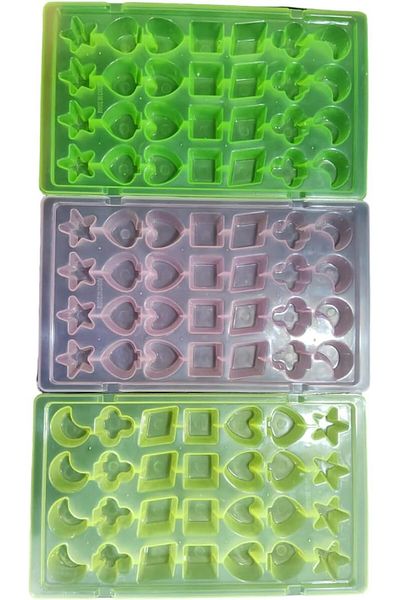 Generic 3 PCS Ice Cube Tray Star, Heart, Square, Leaf, Moon shape 28 Each(3 * 28) Ice Maker Tray Making Ice