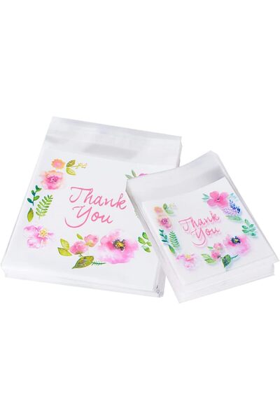 Generic 200 Pcs Clear Self-Adhesive Bags, Cookie & Candy Bags, Thickened Plas...