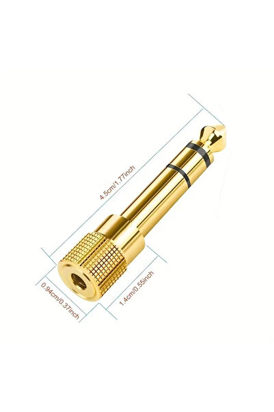 Choice1 Gold 2-Pack 6.5mm to 3.5mm and 3.5mm to 6.5mm Audio Adapter Set 1/4-i...