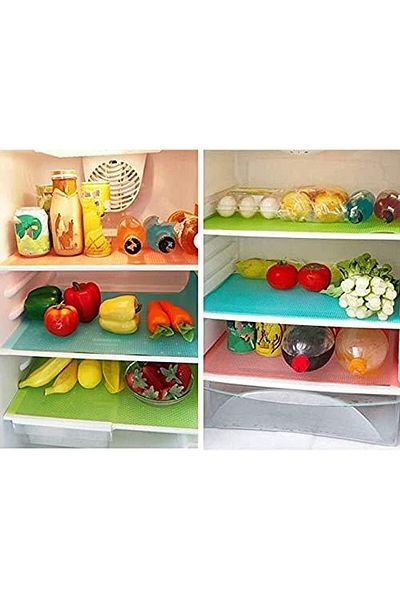 Generic KASTWAVE 6 Pcs Refrigerator Mats,EVA Refrigerator Liners Washable Can Be Cut Refrigerator Pads Frid