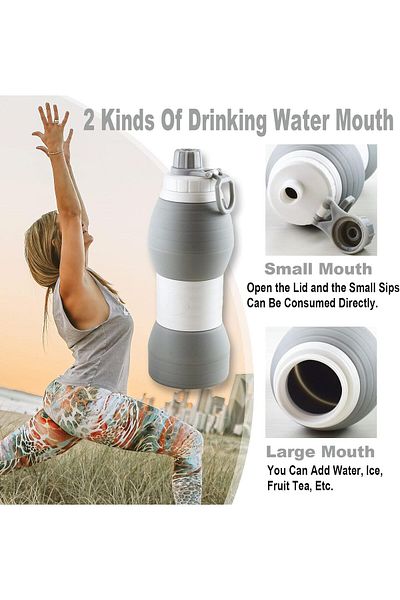 Generic MAKINGTEC Collapsible Water Bottles, BPA-Free Silicone Travel Mug, Reusable Water Bottle for Hot an