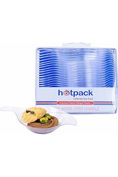 Hotpack Heavy Weight Plastic Dish Bowls with Handle 24-Pieces