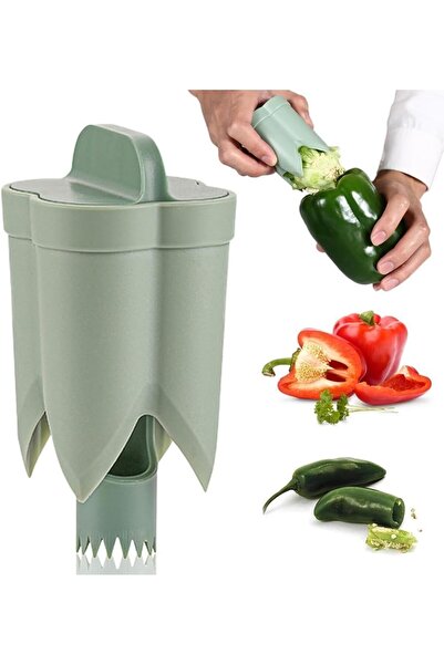 Arabest 1 pack of chili seed remover, upgraded version of 2-in-1 sweet pepper cutter, chili seed remover