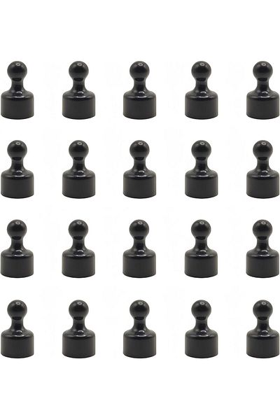 Generic Refrigerator Magnets, 20 Pieces, Black Metal with Storage Box, Strong Whiteboard Magnets for Home,