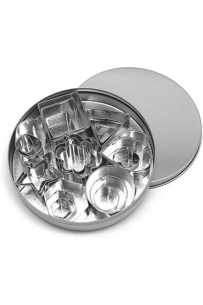 Generic SWIUKPHE 24 Mini Cookie Cutters Shapes Set, Biscuit Cutters Stainless Steel Metal Baking Molds, for