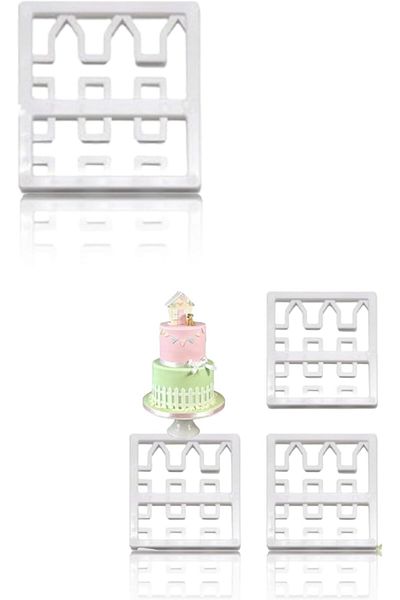 Generic Sweet seven Versatile Plastic Fence Fondant Cutters Set for Creative Baking | Cake & Cookie Molds f